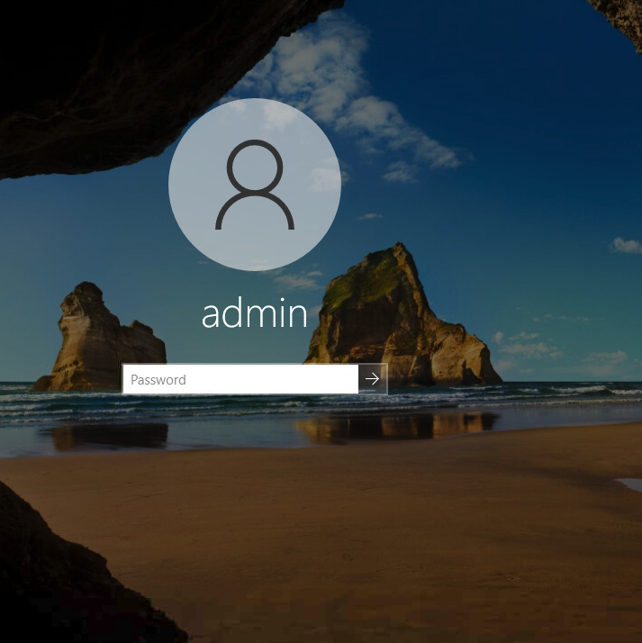 login dialog for admin user