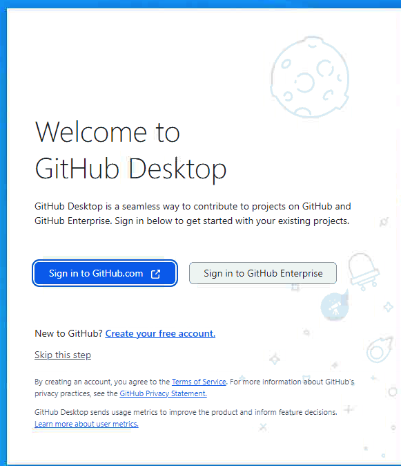 startup screen