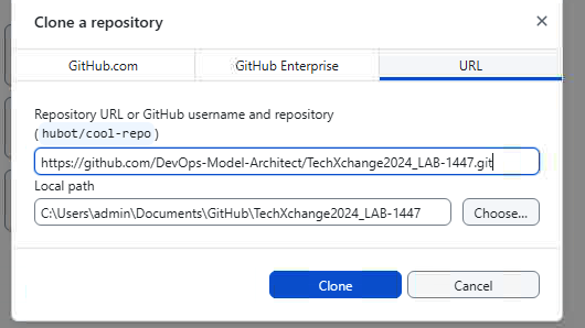 provide url and local folder