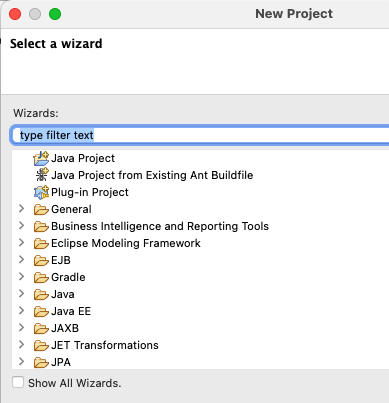 Select Projecttype