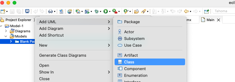 Right Click on Package