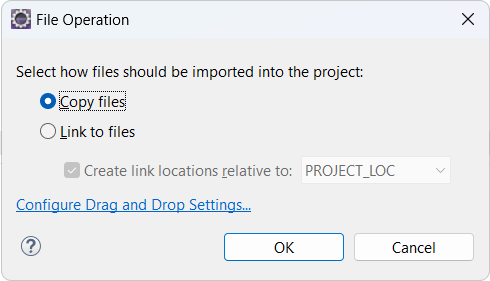 copy the file into workspace