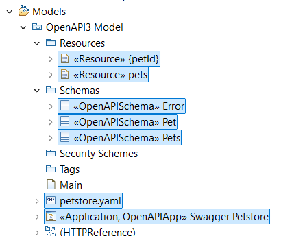 select model elements